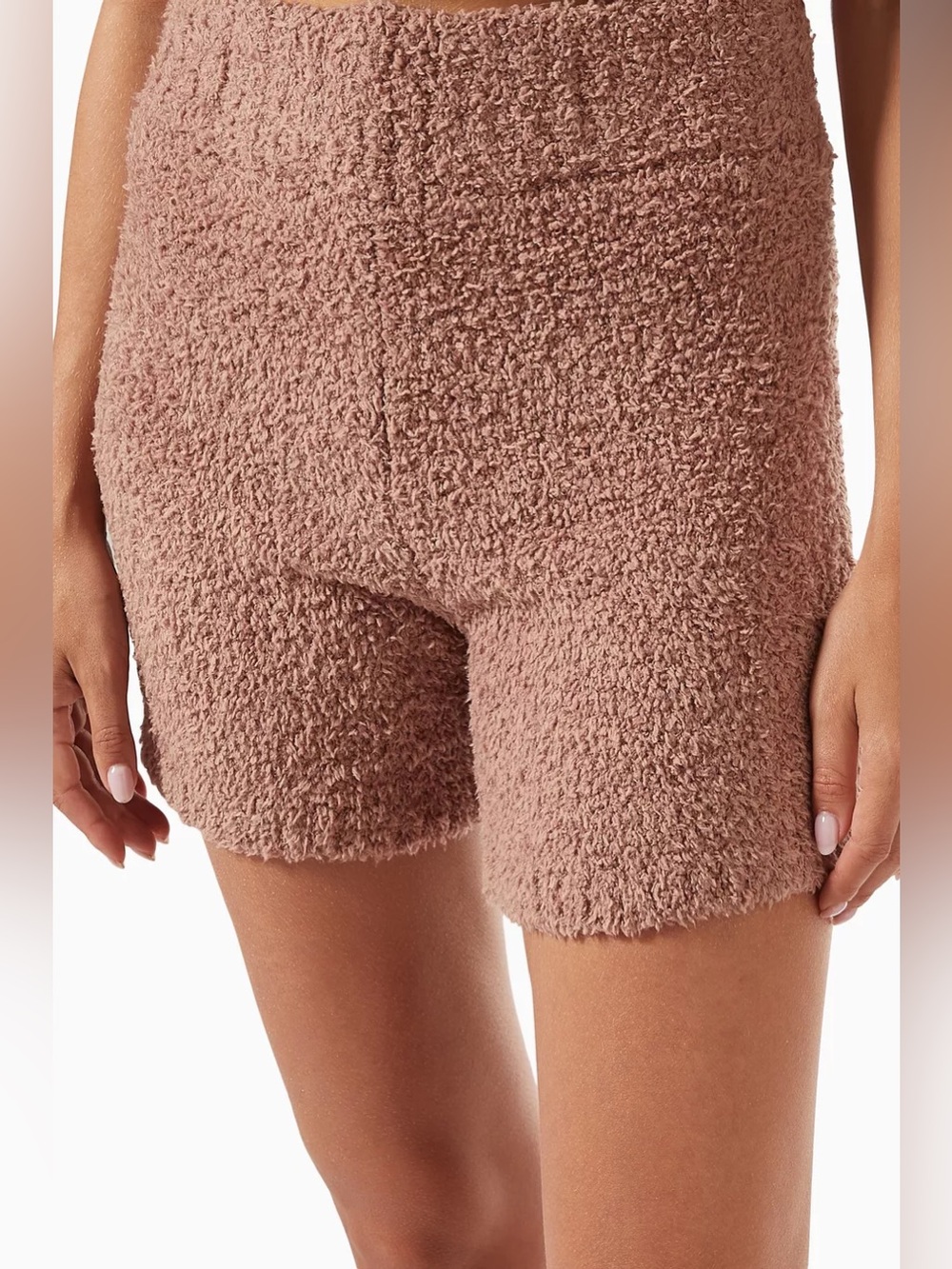 SKIMS Cozy Teddy Shorts in Camel / Tan, Small / Medium